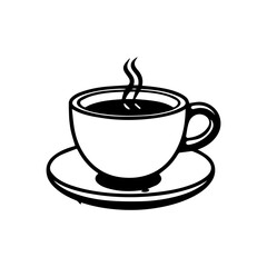 hand drawn sketchy tea and coffee cups. Coffee break, Illustration for menu.