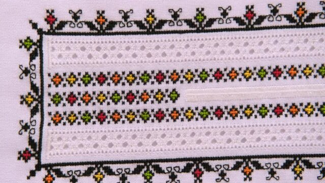 Ukrainian embroidered folk ornament. Ethnic wear design. Geometric ornament.