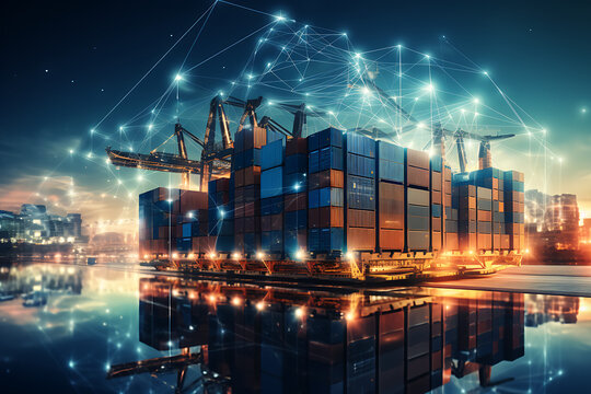 Logistics and transportation, Integrated warehousing and transportation operation service. Network distribution of Container Cargo, Smart logistics and future of transport on global networking