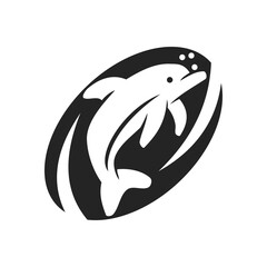 dolphin logo template Isolated. Brand Identity. Icon Abstract Vector graphic