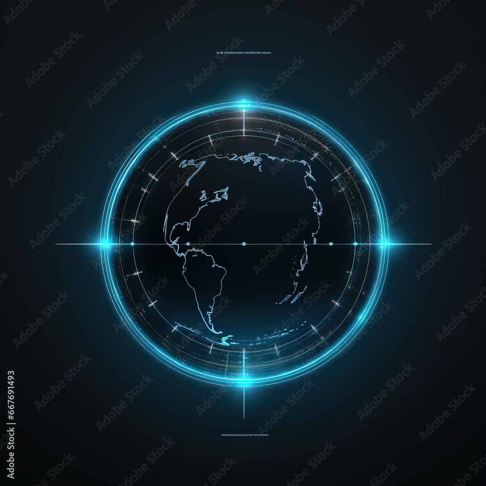 Sticker glowing earth circular icon,created with generative ai tecnology.