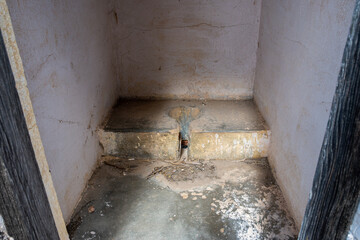 Old school bathroom latrines .