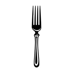 Fork hand drawing. Vintage  vector illustration isolated on white background.