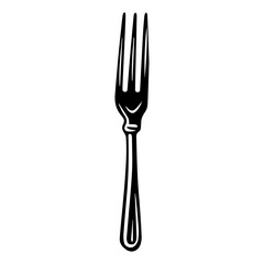 Fork hand drawing. Vintage  vector illustration isolated on white background.