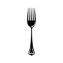 Fork hand drawing. Vintage  vector illustration isolated on white background.