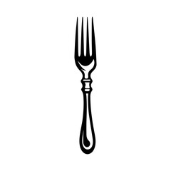Fork hand drawing. Vintage  vector illustration isolated on white background.