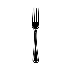 Fork hand drawing. Vintage  vector illustration isolated on white background.