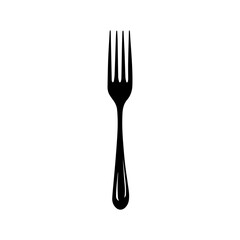 Fork hand drawing. Vintage  vector illustration isolated on white background.