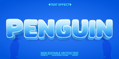 Penguin Editable Vector 3D Text Effect