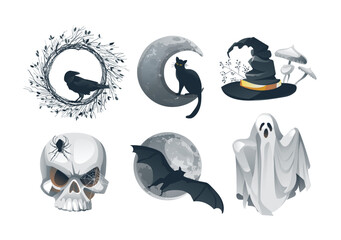 Halloween Vector Illustrations: Icons, Clipart, Graphics, and Backgrounds for Your Web or Mobile Design, Marketing