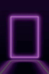Neon background with glowing purple frame