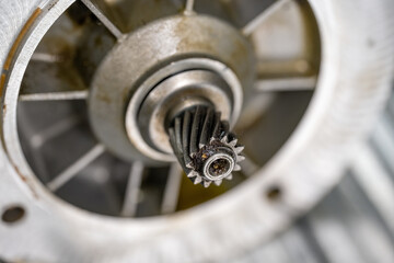 Metal pinion from the engine.