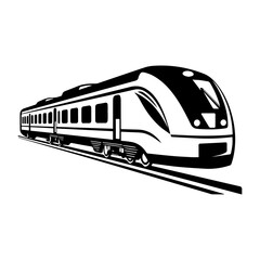 modern high speed train emblem. Super streamlined high-speed train on white background, vector illustrator.