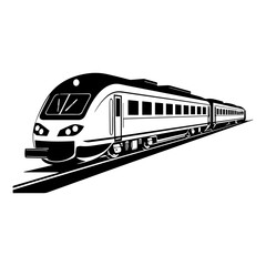 modern high speed train emblem. Super streamlined high-speed train on white background, vector illustrator.
