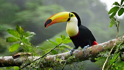 Naklejka premium toucan on a branch