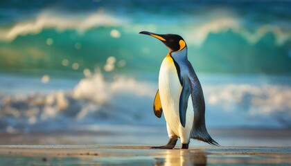 Fototapeta premium penguin on the beach