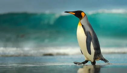 Gordijnen penguin on the beach © Ümit