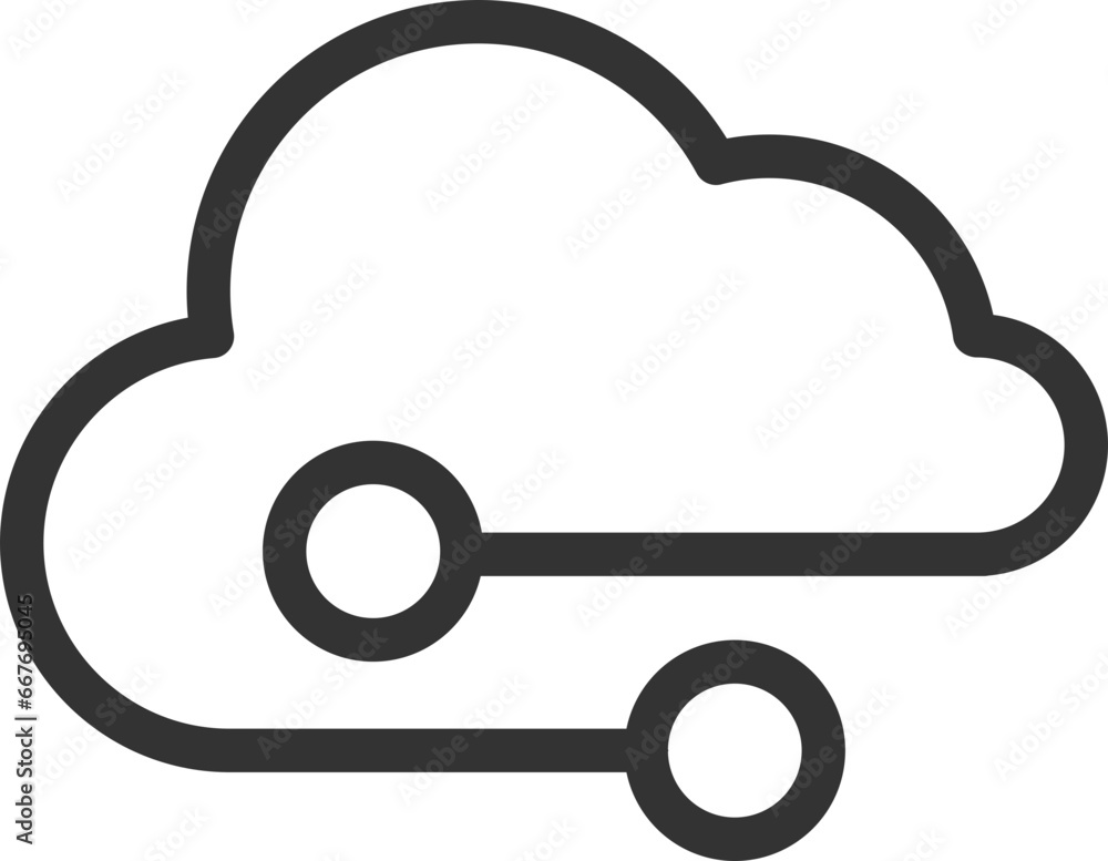 Poster technology icon vector cloud computing connection. big data global server. line design symbol.