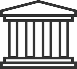 Government icon vector. Building construction symbol. Architecture residental design. Classic estate sign.