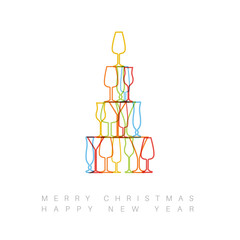 Minimalist white New Year party flyer/card template