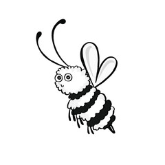 Bee character in cartoon style, vector