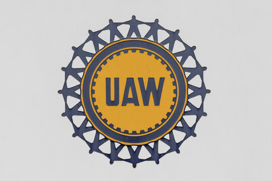 UAW sign. The United Auto Workers is a labor union that represents Automobile, Aerospace, and Agricultural Workers.
