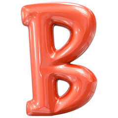 Balloon Font B 3D Render