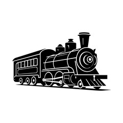 Steam Locomotive hand drawn sketch Vector illustration Transport.