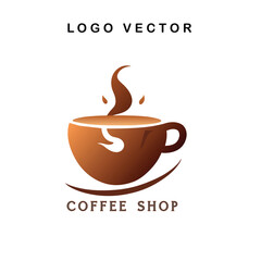 Coffee cup logo vector - obrazy, fototapety, plakaty