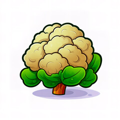 Sticker design with an cauliflower on white background.