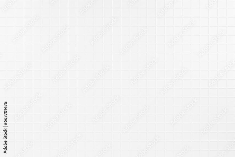 Poster abstract white tiny square ceramic tiles as texture, top view, background in minimalistic modern sim