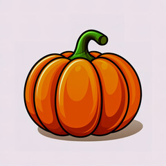Sticker design with an pumpkin on white background.