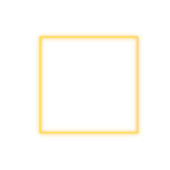 Obraz premium Glowing neon light. Neon frame. yellow neon light frame on a transparent background. Neon frame for your design