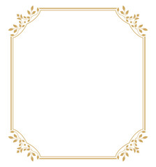 Obraz premium Decorative frame Elegant vector element for design in Eastern style, place for text. Floral golden and white border. Lace illustration for invitations and greeting cards.