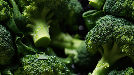 Fresh Organic Green Broccoli Vegetable Selective Focuse Background - obrazy, fototapety, plakaty