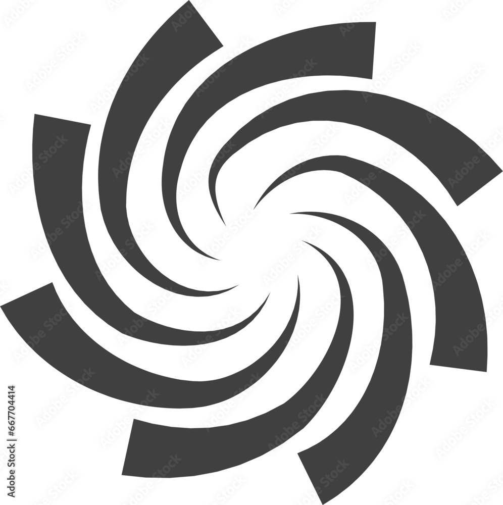 Poster spiral and swirl motion twisting circles design element set