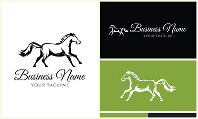 vector mustang horse logo template - obrazy, fototapety, plakaty