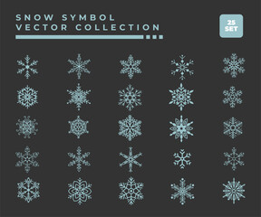 collection of snow element vector symbols