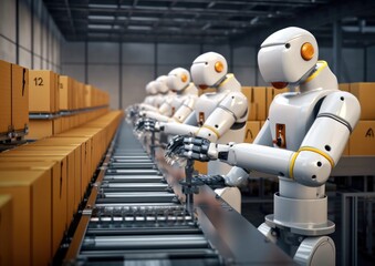 Robotic packing with producing and maintaining logistics systems on a production line, Generative Ai