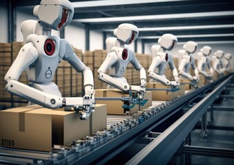 Robotic packing with producing and maintaining logistics systems on a production line, Generative Ai