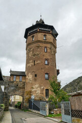 Fototapeta na wymiar Roter Turm in Oberwesel am Rhein