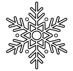 Christmas snowflake doodle icon outline