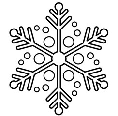 Christmas snowflake doodle icon outline