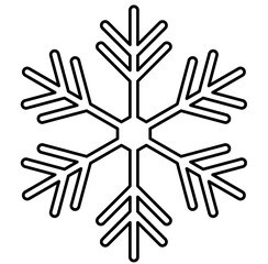 Christmas snowflake doodle icon outline
