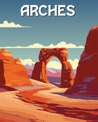 Arches National Park Vector Art - obrazy, fototapety, plakaty
