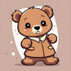 Obraz premium a cute baby bear, Generative AI
