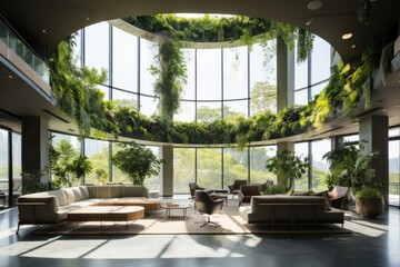 A photo realistic hotel lobby ai created