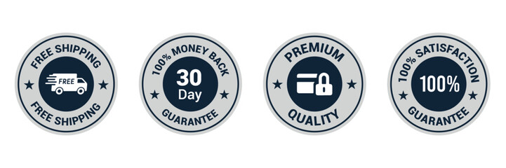 Money back guarantee, Free Shipping Trust Badges ,Trust Badges, Premium Quality logo
