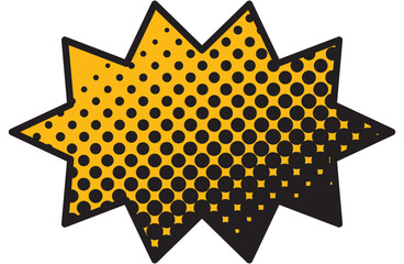 Vector illustration of Speech bubbles 25 [black halftone (yellow)]