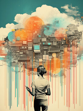 Internet Cloud concept - Generative AI illustration